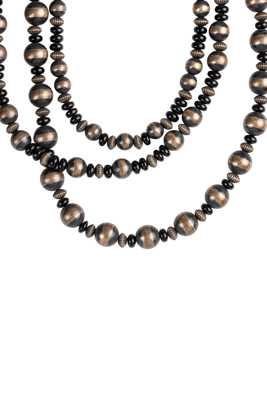 Navajo Pearl & Black Jade Necklace