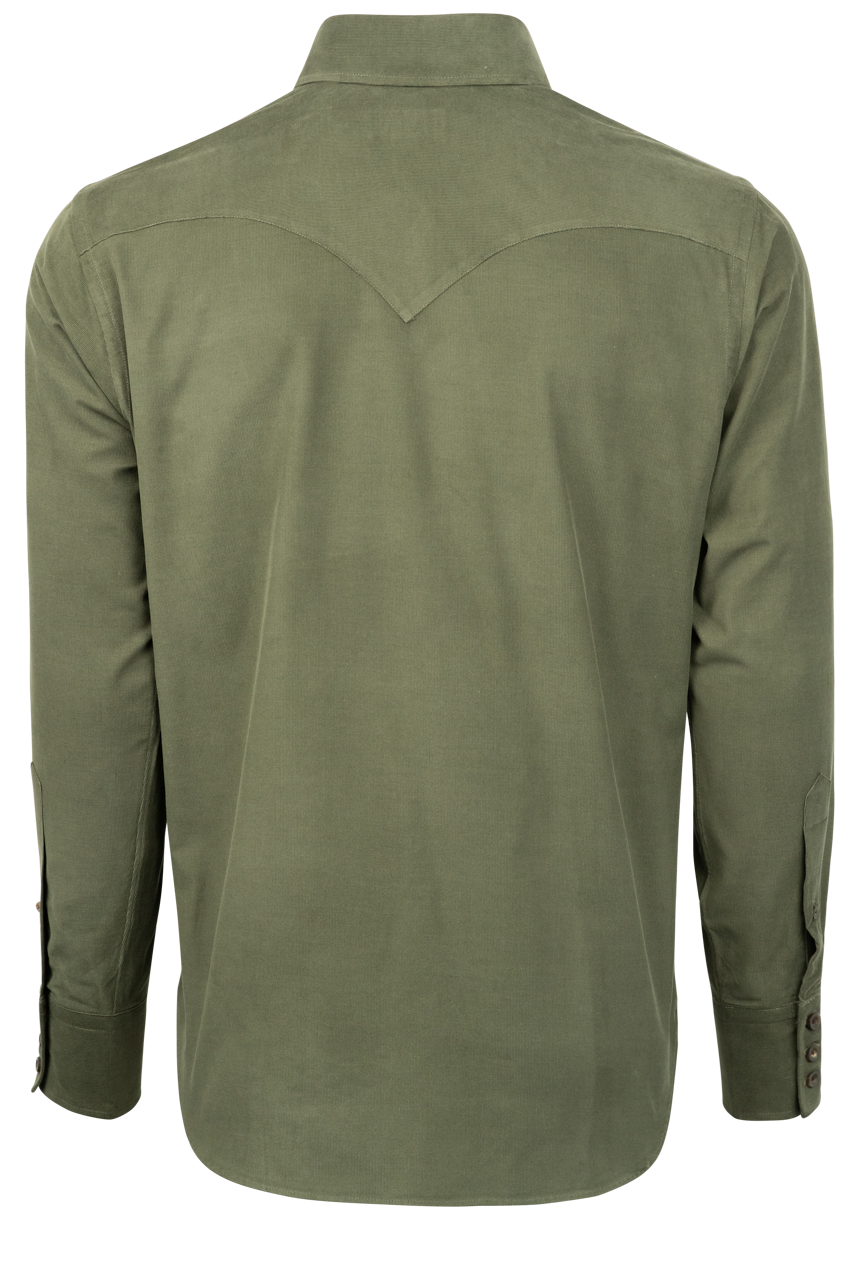 Lyle Lovett for Hamilton Button-Front Shirt - Green Corduroy