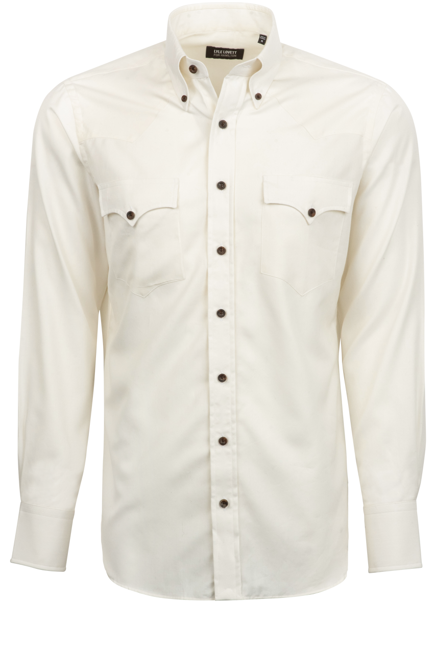 Lyle Lovett for Hamilton Cashmere Button-Front Shirt - Ivory