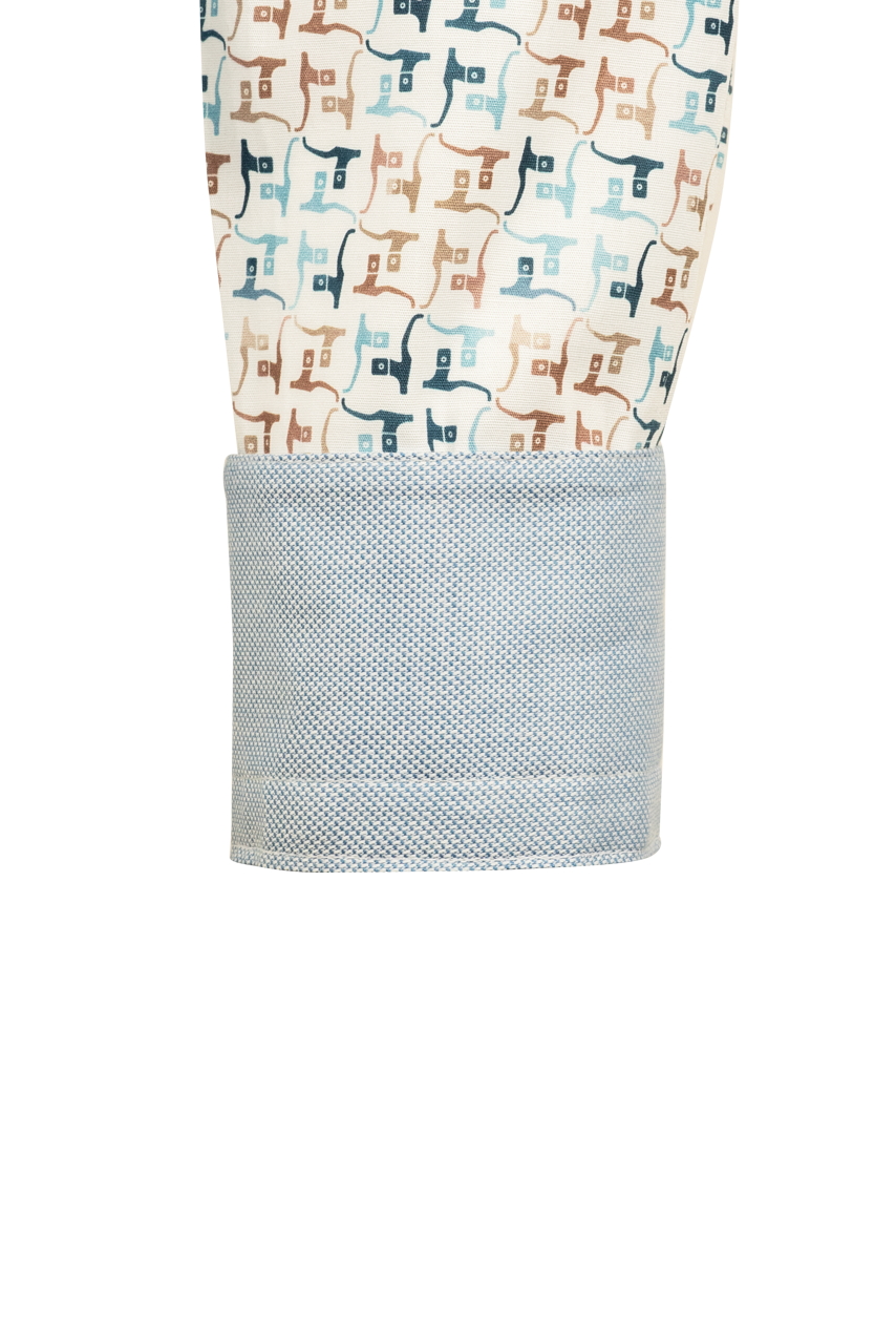 Garnet Button-Front Shirt - Printed White