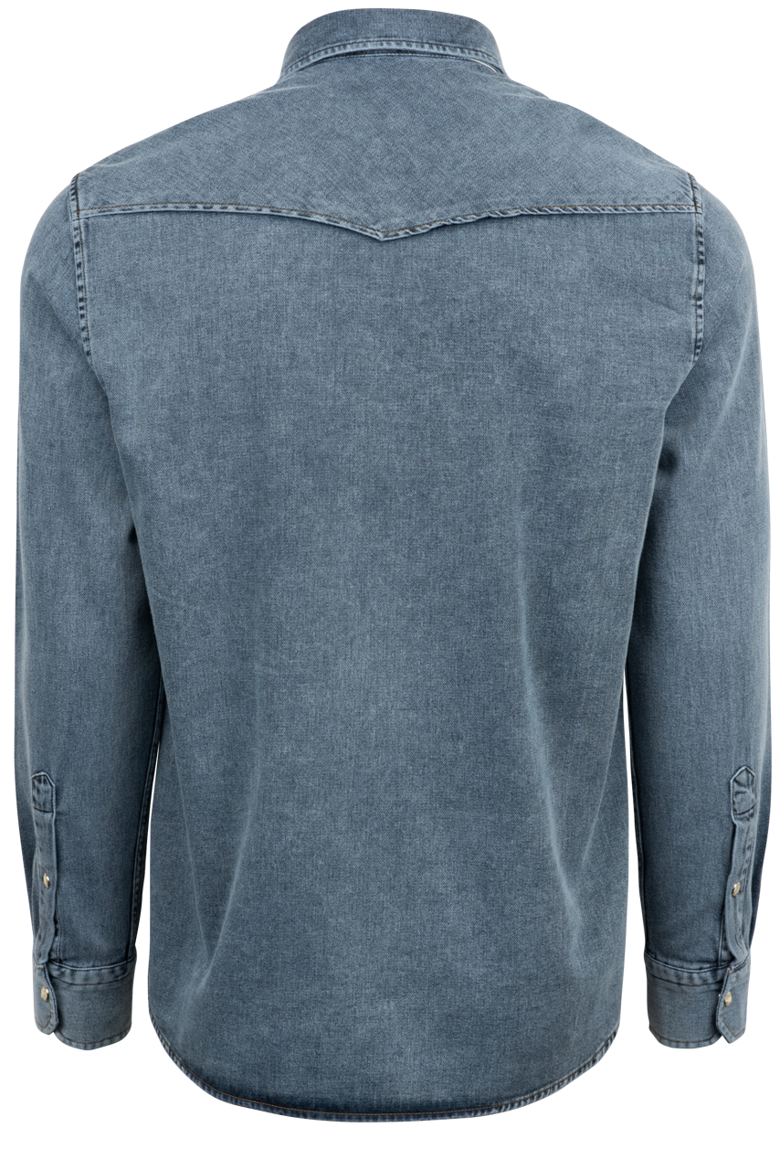 Garnet Snap Front Sport Shirt - Washed Denim