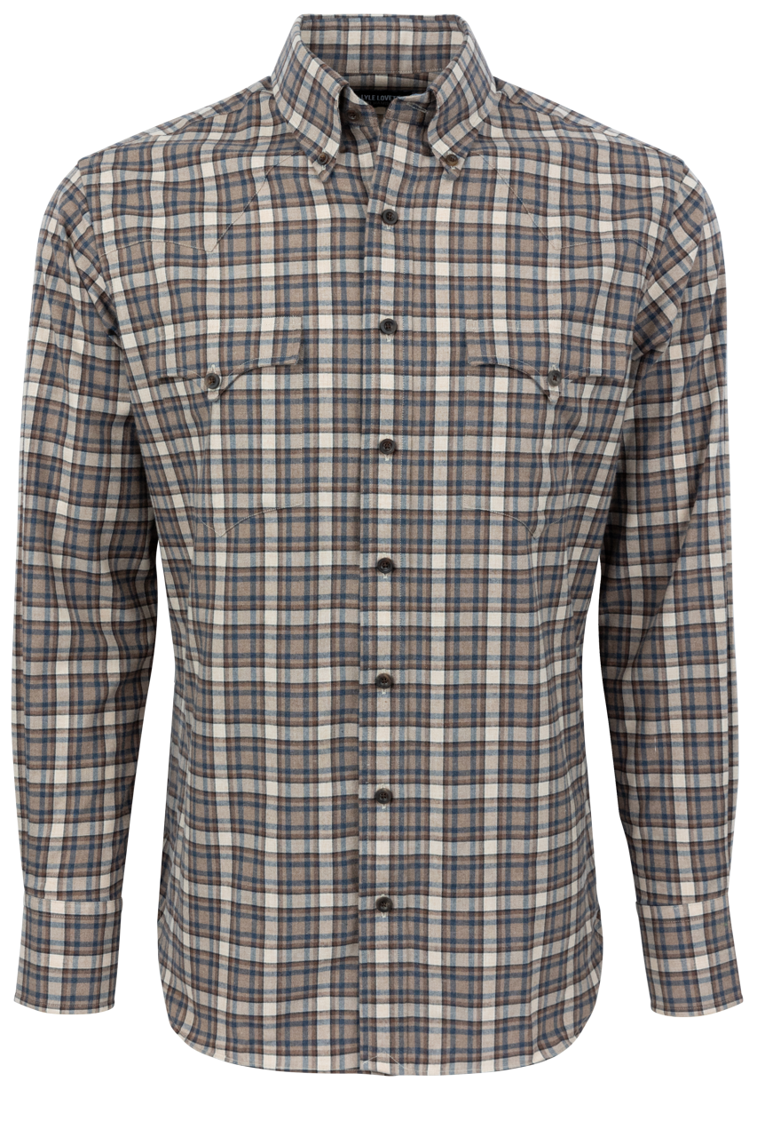 Lyle Lovett for Hamilton Button-Front Shirt - Brown Plaid