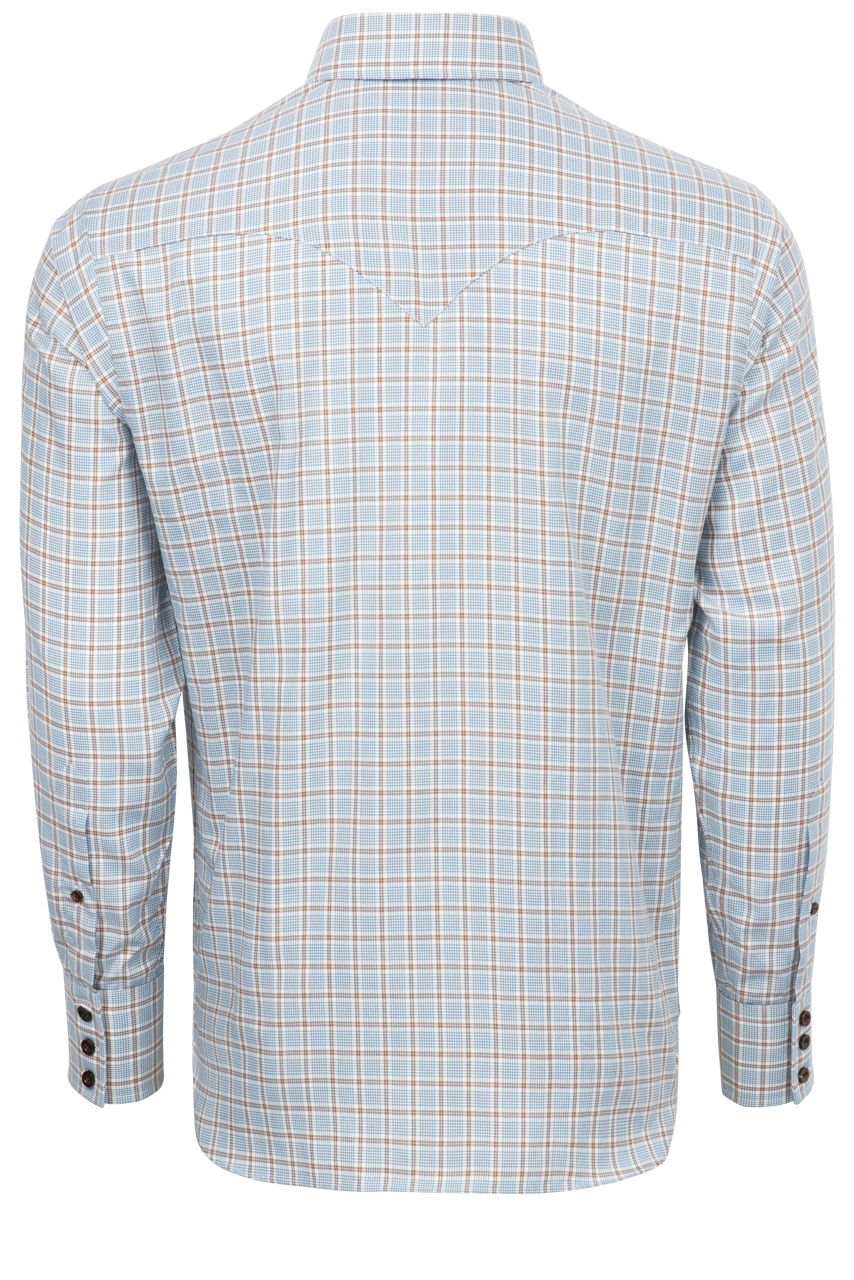 Lyle Lovett for Hamilton Button-Front Shirt - Blue & Brown Check