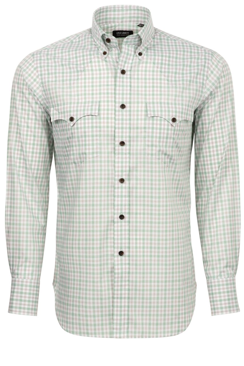 Lyle Lovett for Hamilton Button-Front Shirt - Green Check
