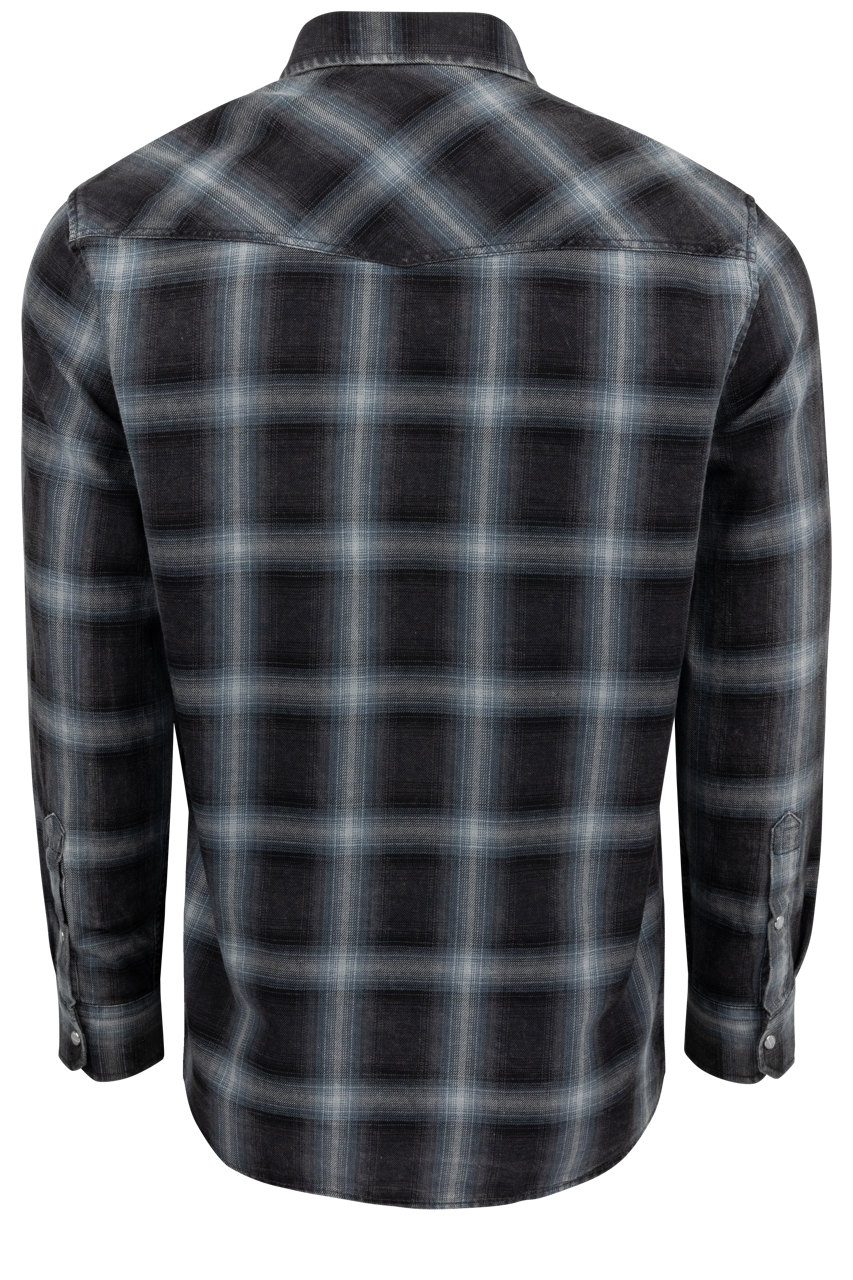 Pinto Ranch YY Collection Plaid Button-Front Shirt - Black