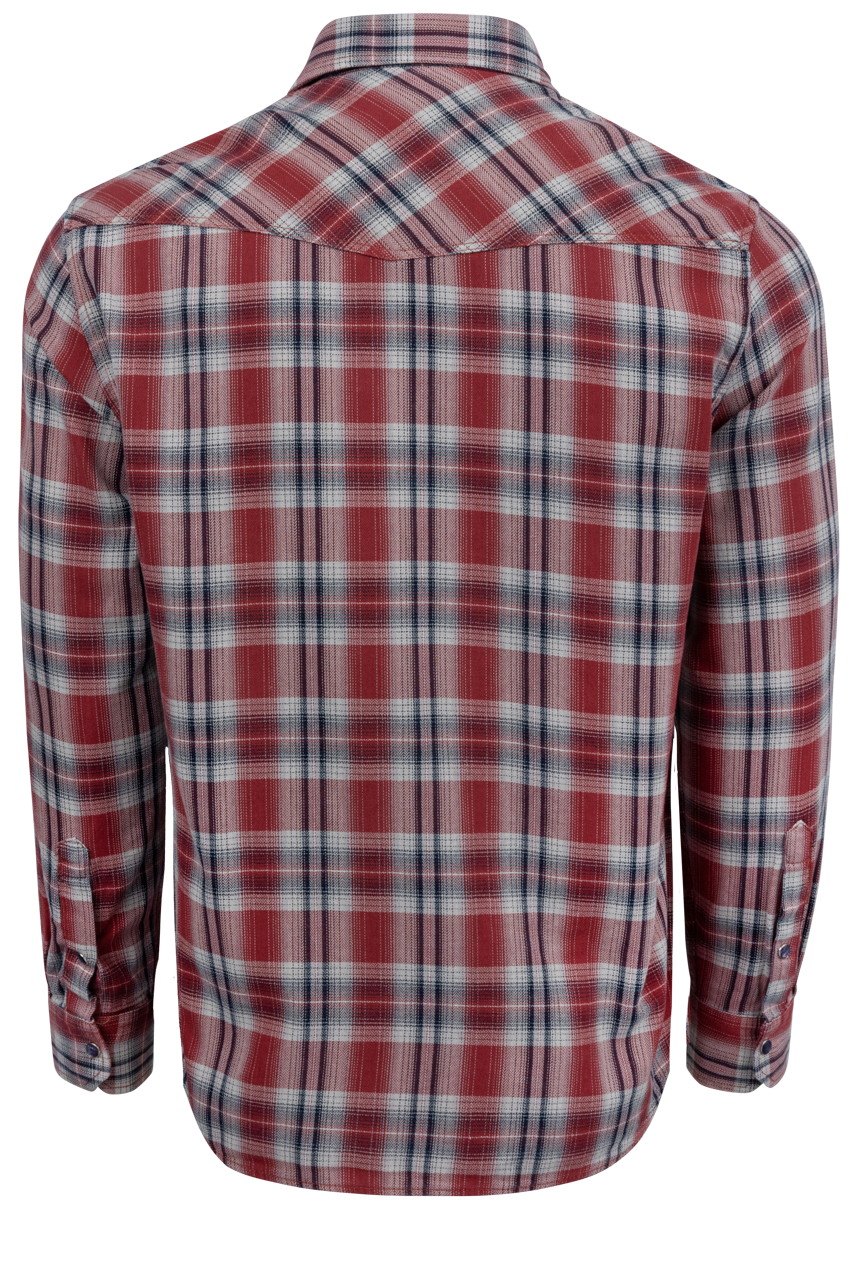 Pinto Ranch YY Collection Plaid Button-Front Shirt - Rust