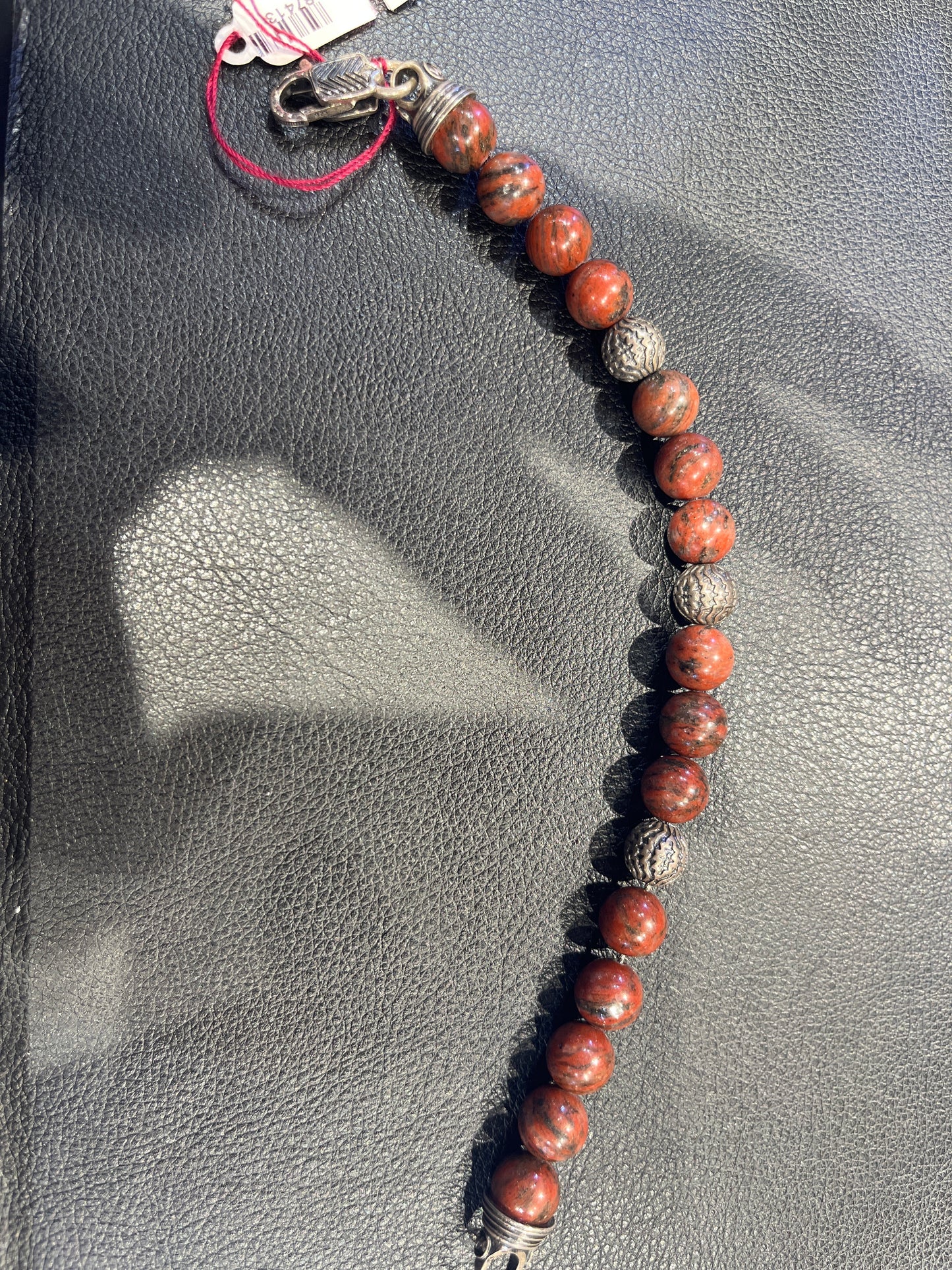 William Henry seaside red jasper bracelet with sculpted sterling silver Andred sesame jasper