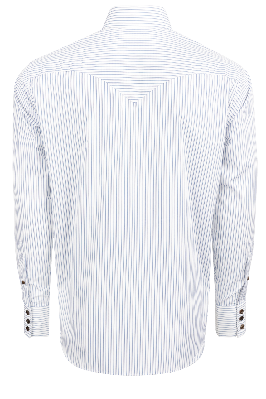 Lyle Lovett for Hamilton Snap Front Shirt - Striped White