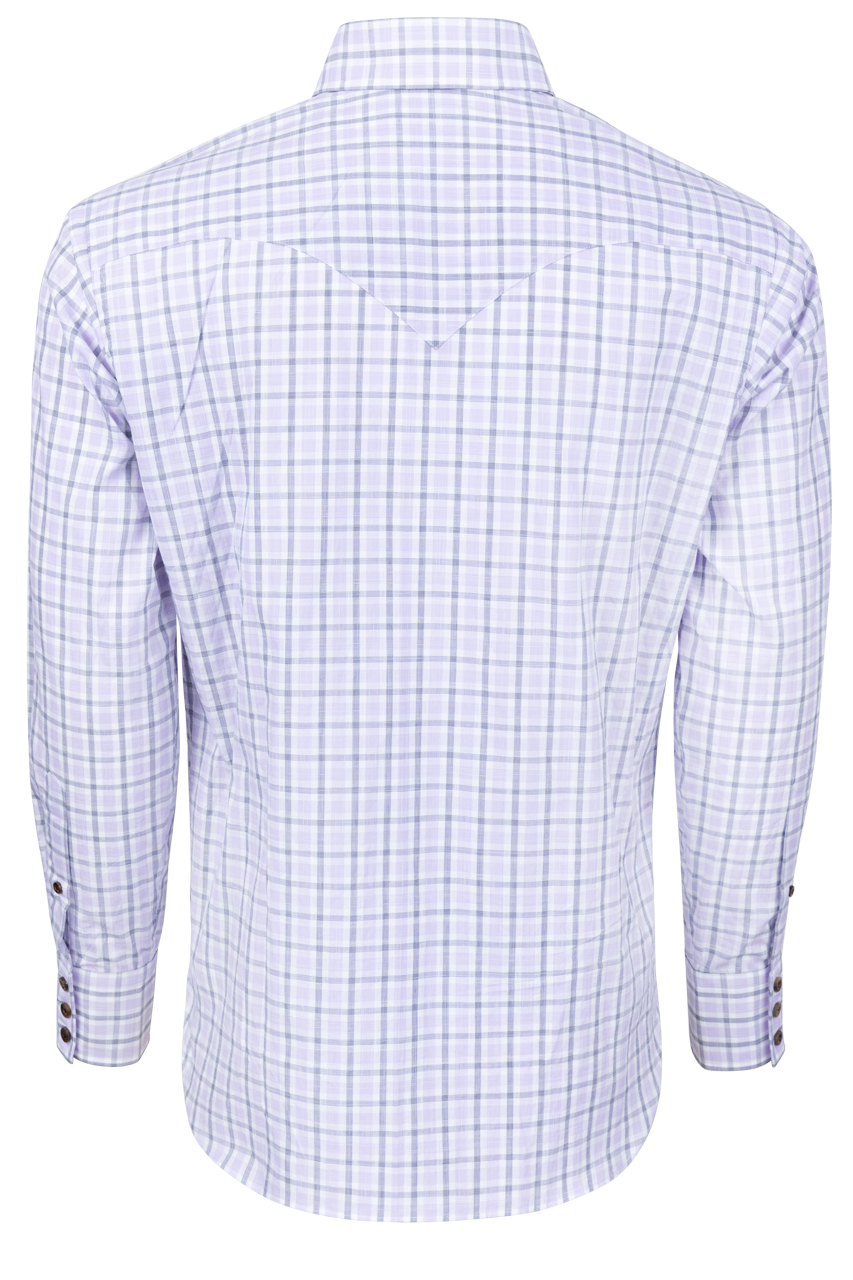 Lyle Lovett for Hamilton Button-Front Shirt - Purple Check