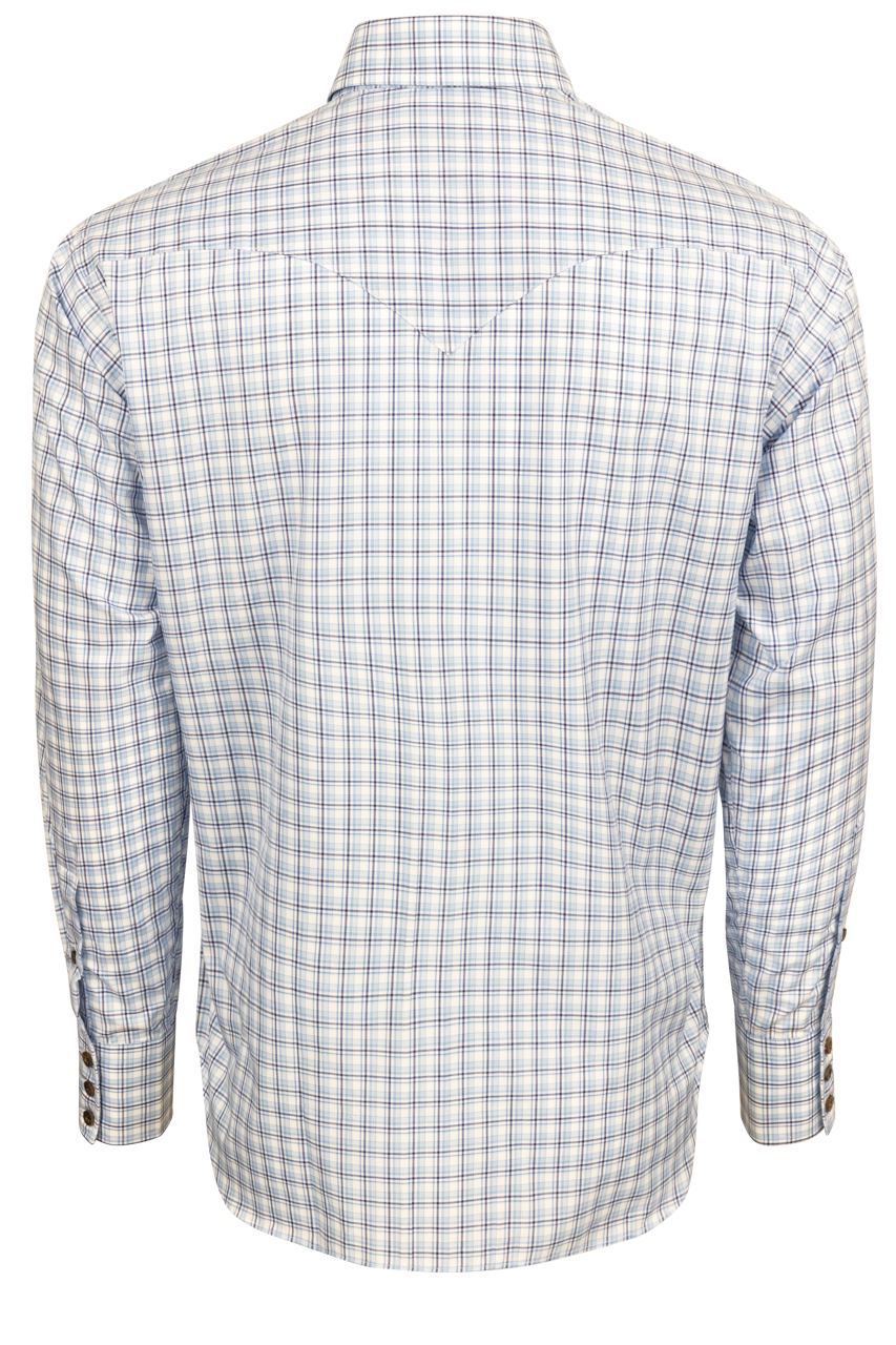 Lyle Lovett for Hamilton Button-Front Shirt - Multi Blue Check
