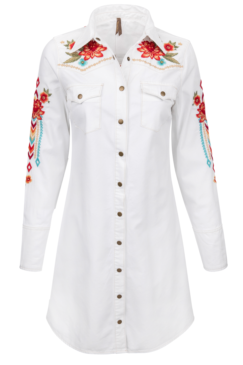 Stetson Women's White Denim Western Dress | Pinto Ranch