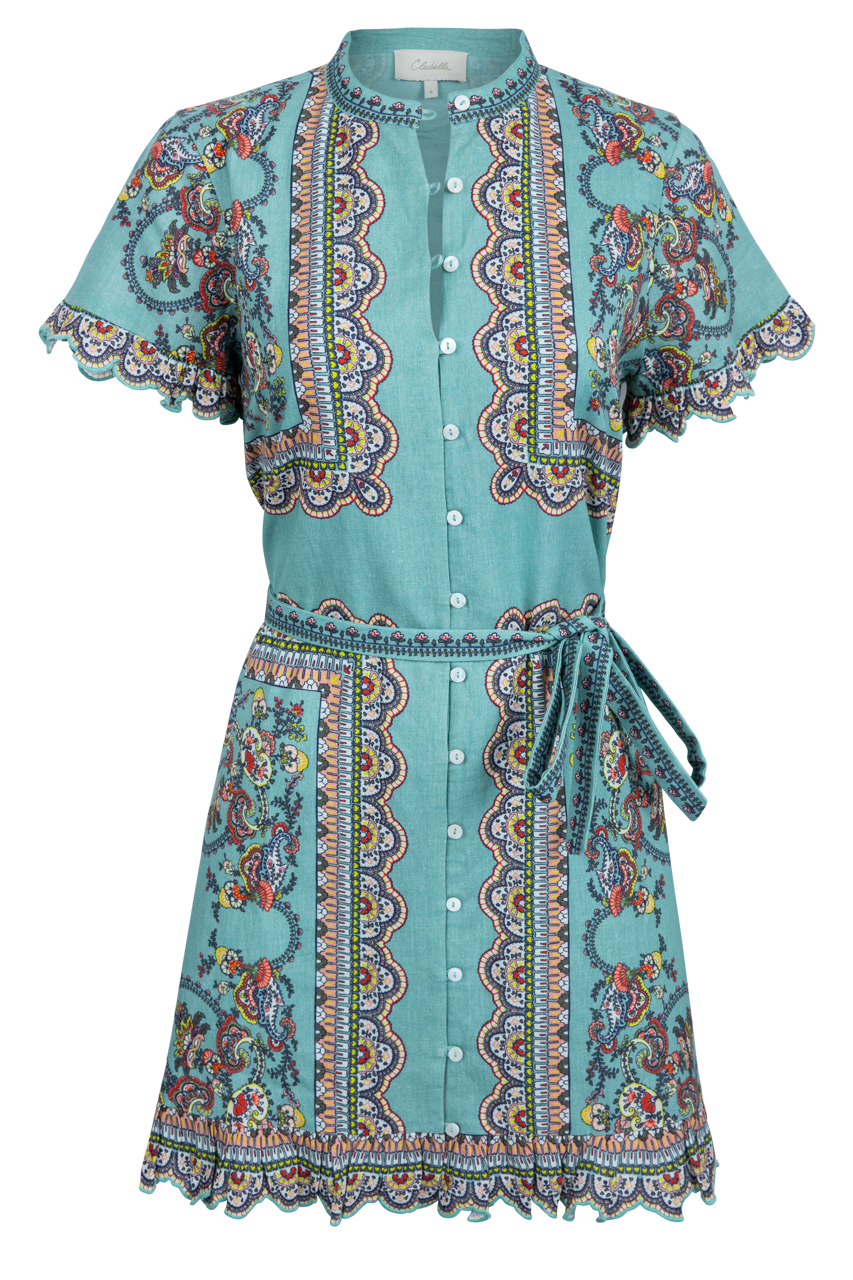 marni mini dress Noelle Paisley Print Blue / L Color:light green Item-142121 Brielle Black Sequin Halter it features a removable