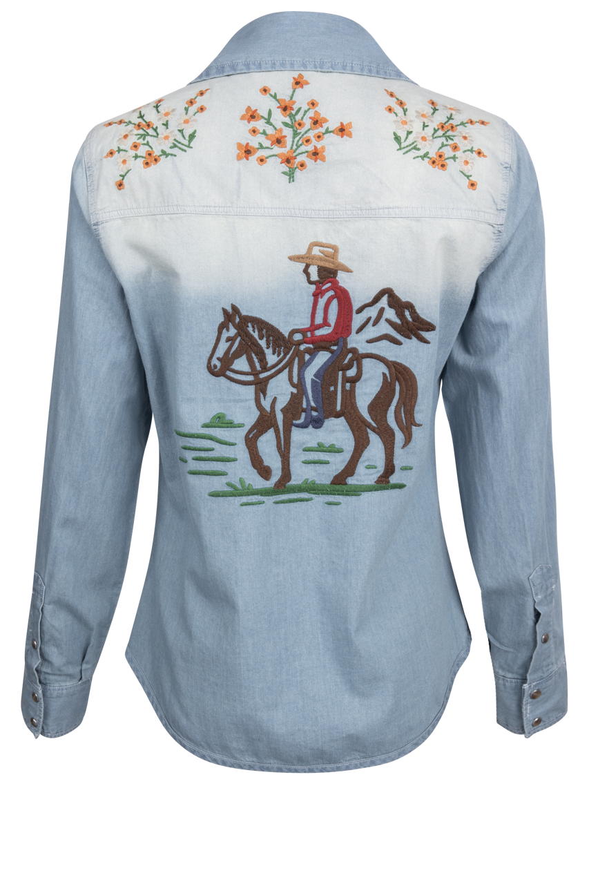 Tasha Polizzi Embroidered Denim Shirt