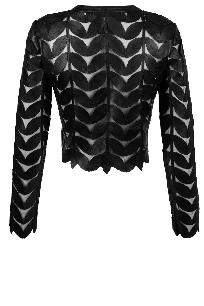 Belgin Francis Black Cropped Leather Jacket