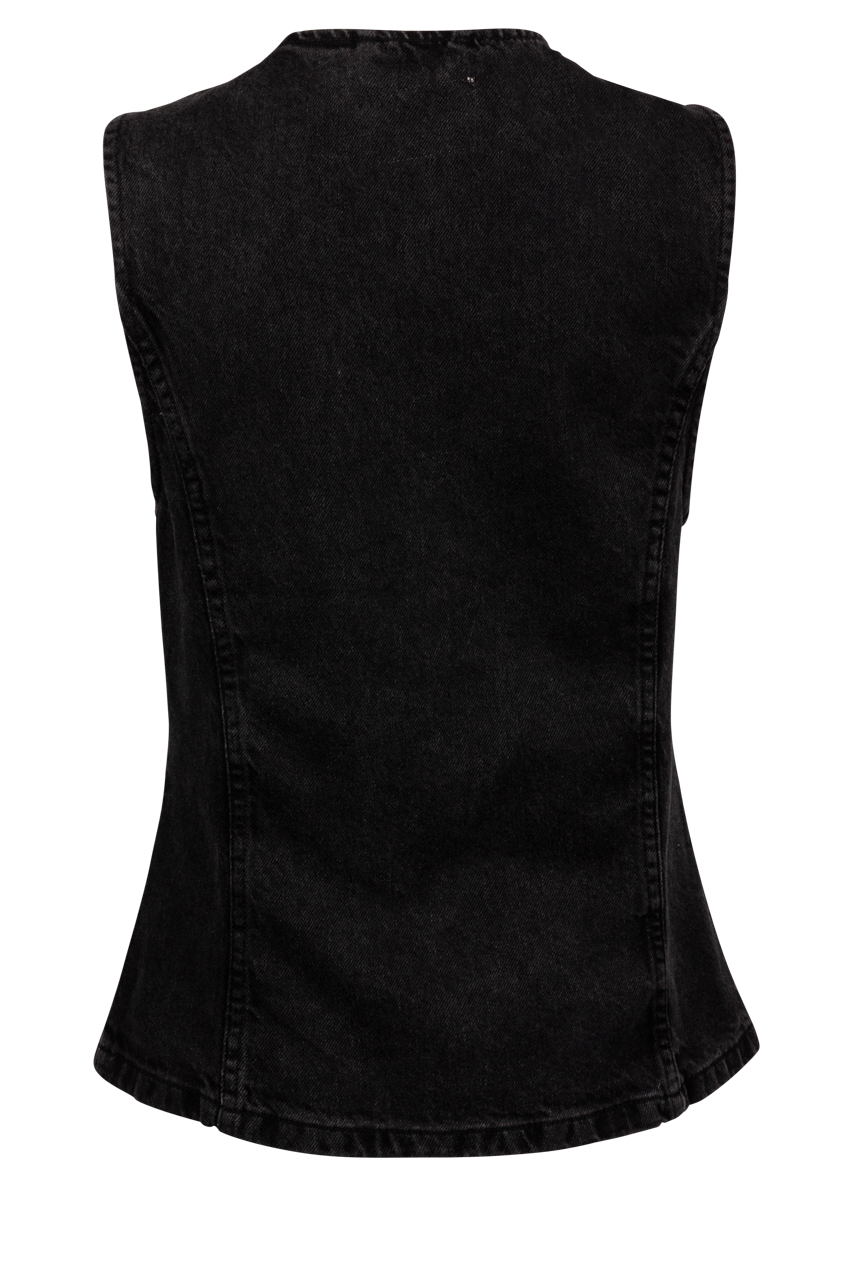Free People Black Denim Aimee Vest