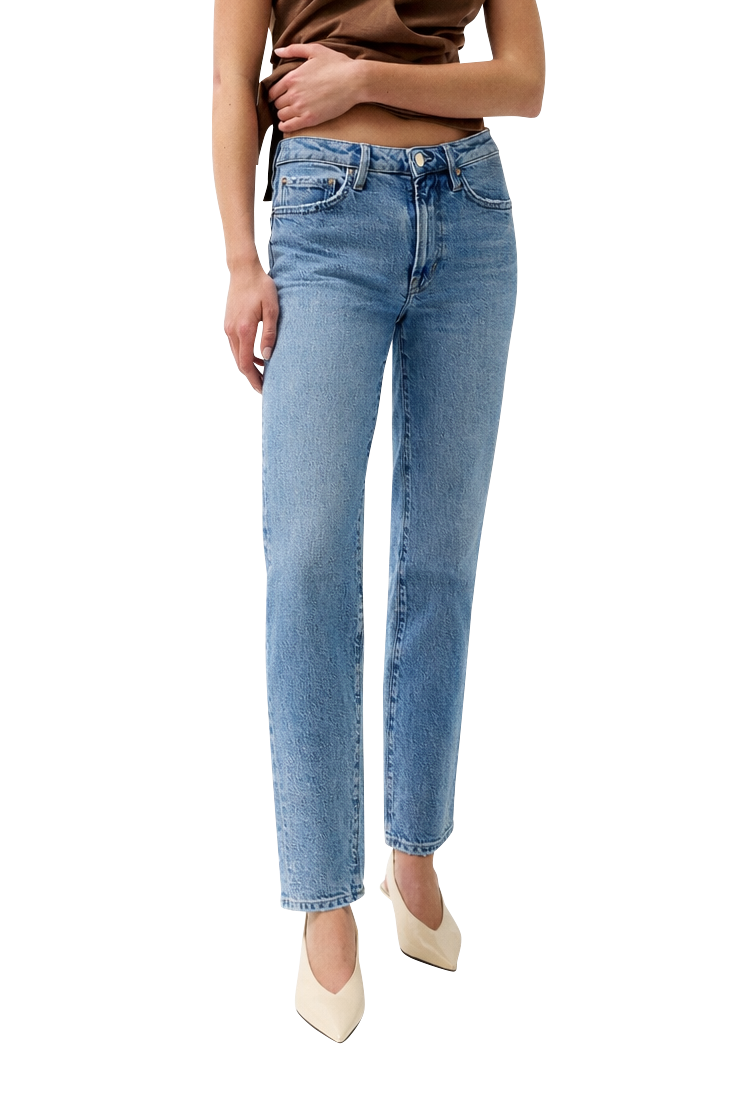 Pistola Aleks Straight Long Jeans - Mid Wash