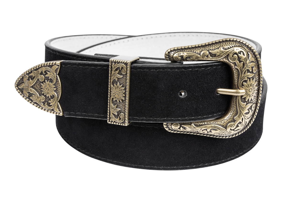 Axesoria West Vintage Brass Suede Belt