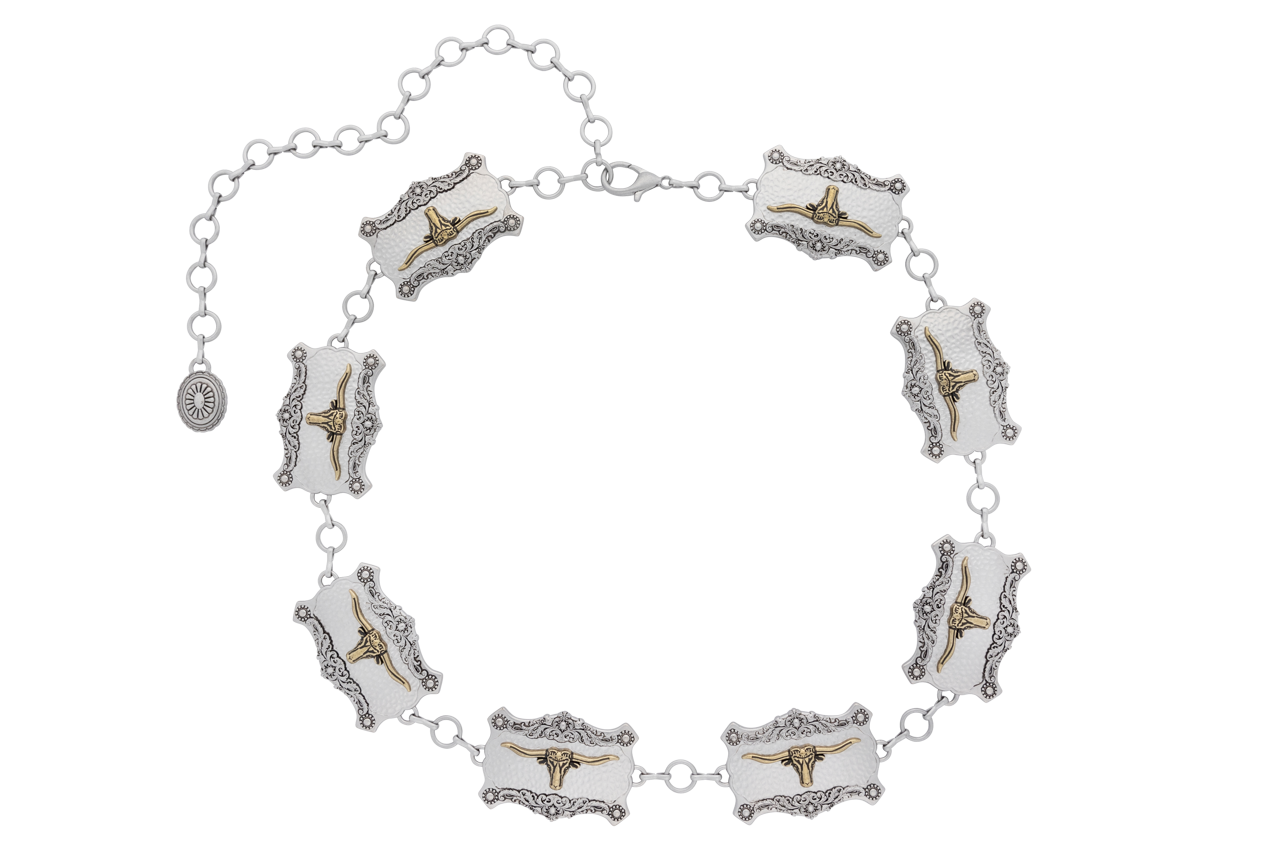 Axesoria West Longhorn Concho Chain Belt