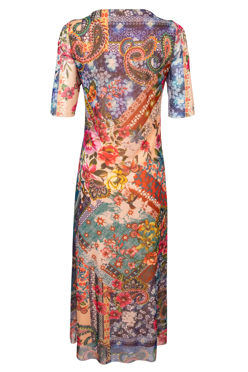 Johnny Was Astrid Floral Mesh Midi Dress
