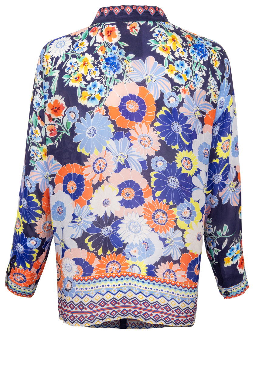 Johnny Was Botanical Button Down Blouse