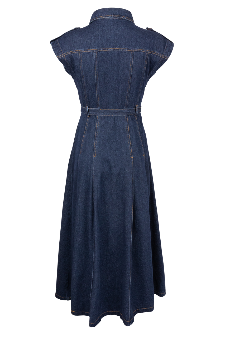 Klesis Belted Denim Shirt Dress