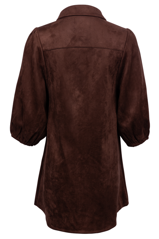Dolce Cabo Faux Suede Shirt Dress - Brown - alternate view