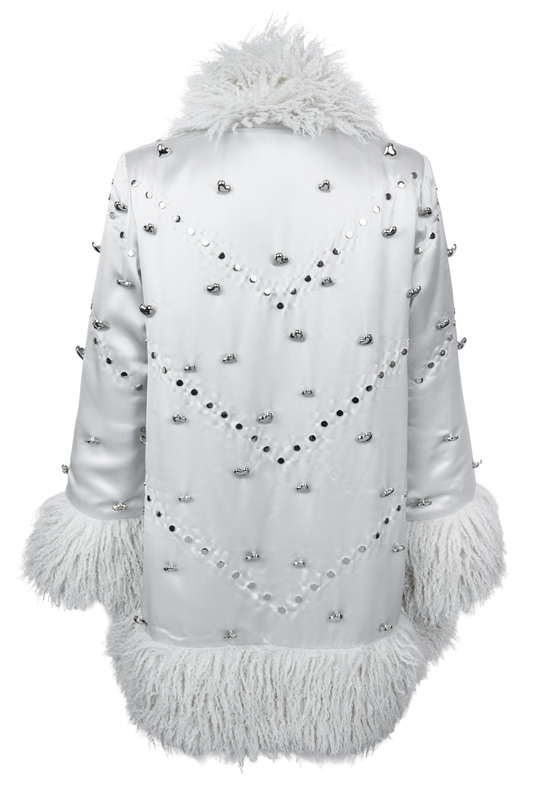 Understated Leather Heart Charm Coat - alternate view