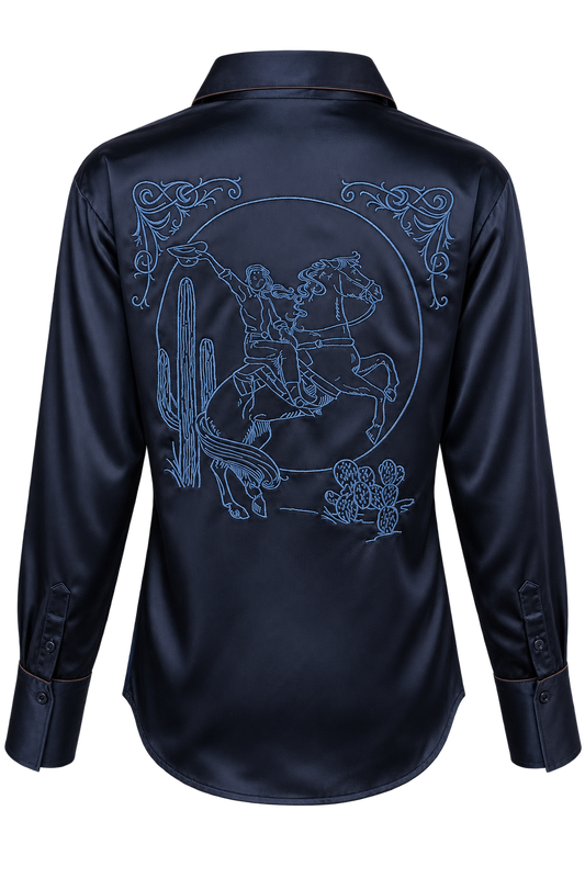 Stetson Women's Embroidered Satin Western Shirt - alternate view