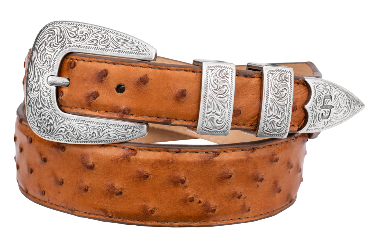 Stetson Women's Ostrich Tapered Tab Belt