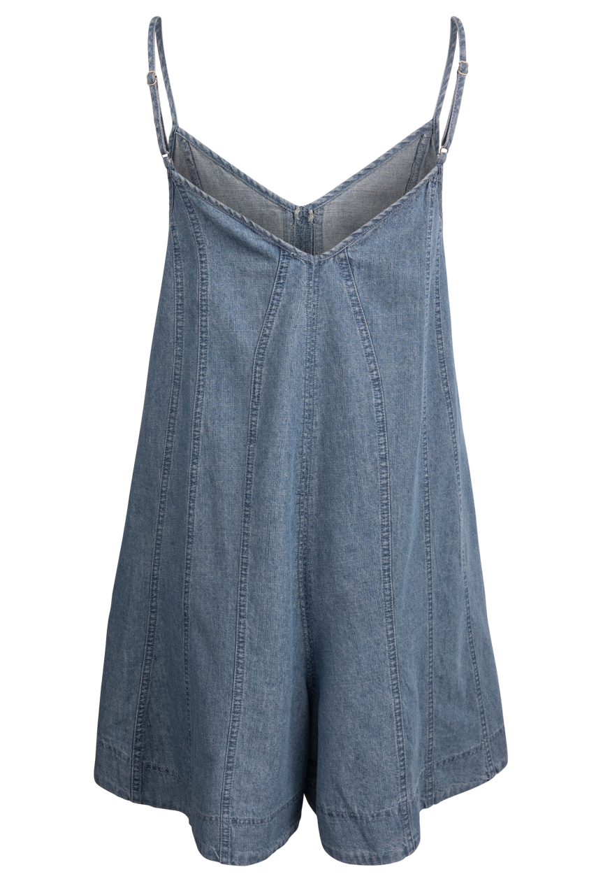 Raisonnel Flared Denim Mini Romper