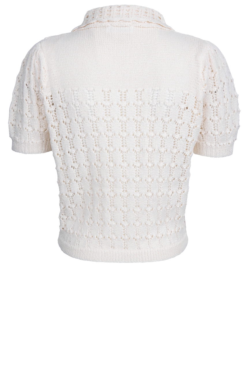Bluivy Pointelle Knit Cardigan Top