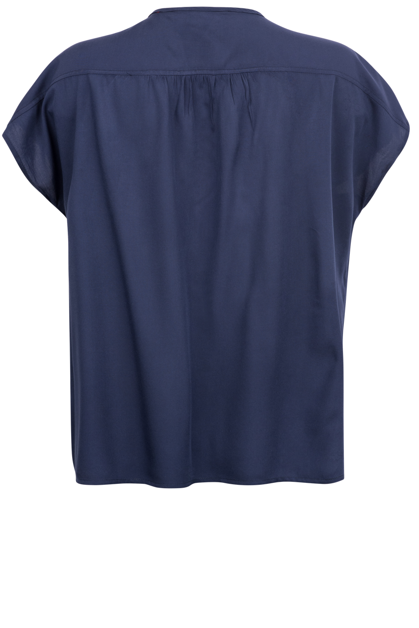 Paparazzi Navy Embroidered Blouse