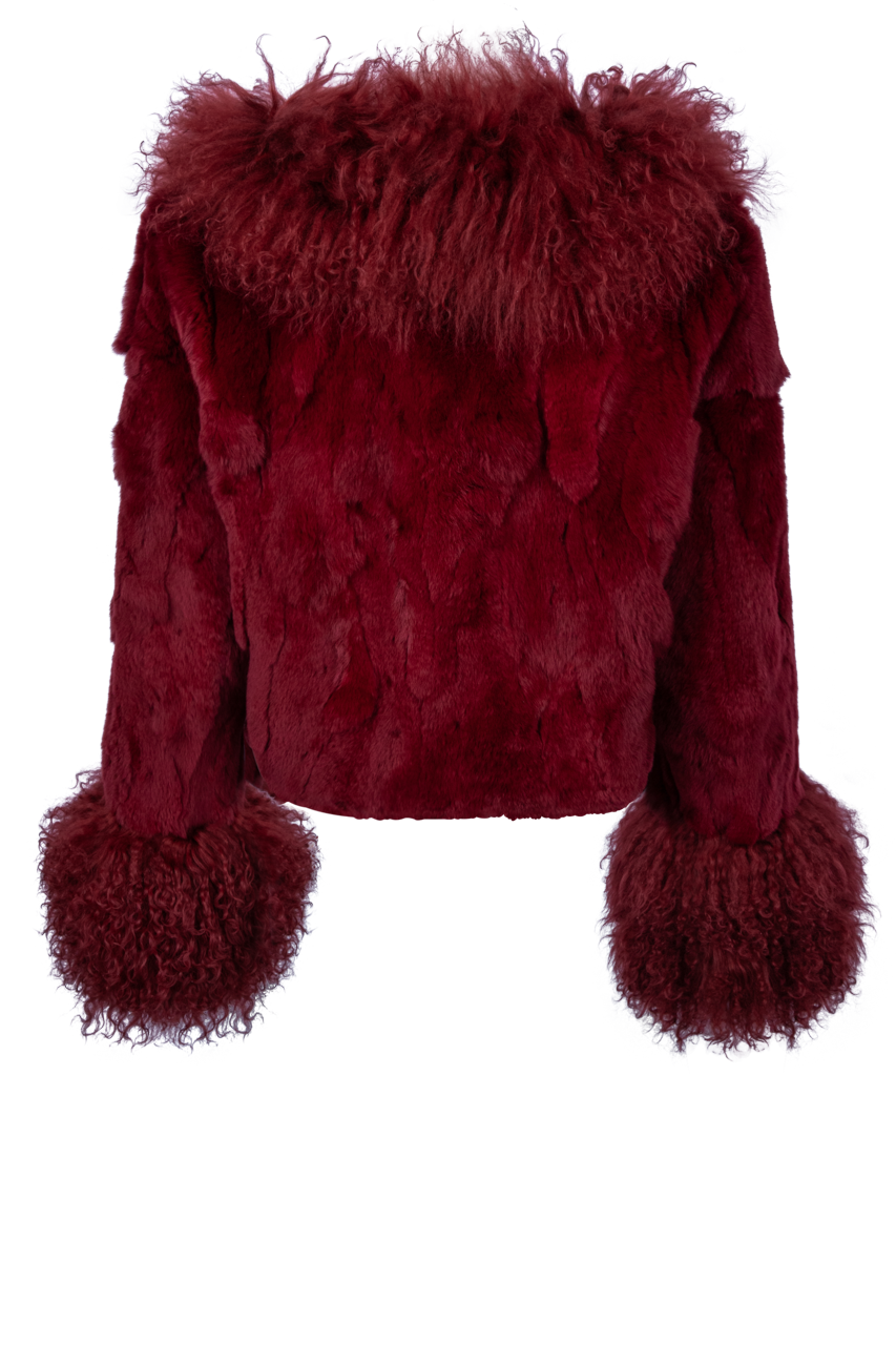 Pinto Ranch Fur Bolero Jacket - Burgundy