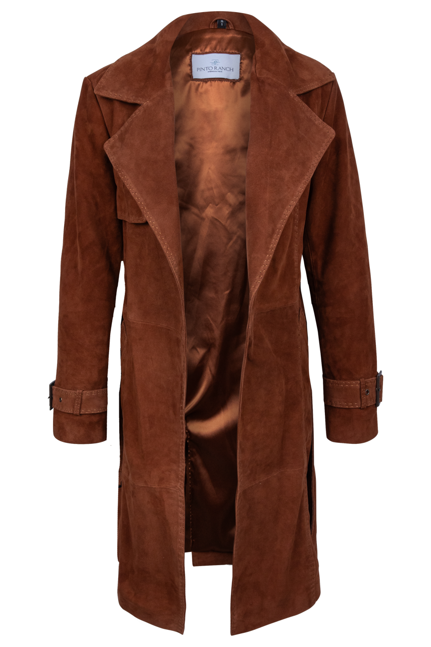 Brown Suede Lamb Leather Trench Coat – Pinto Ranch