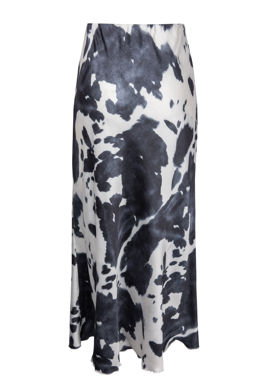 Raisonnel Cow Print Midi Slip Skirt