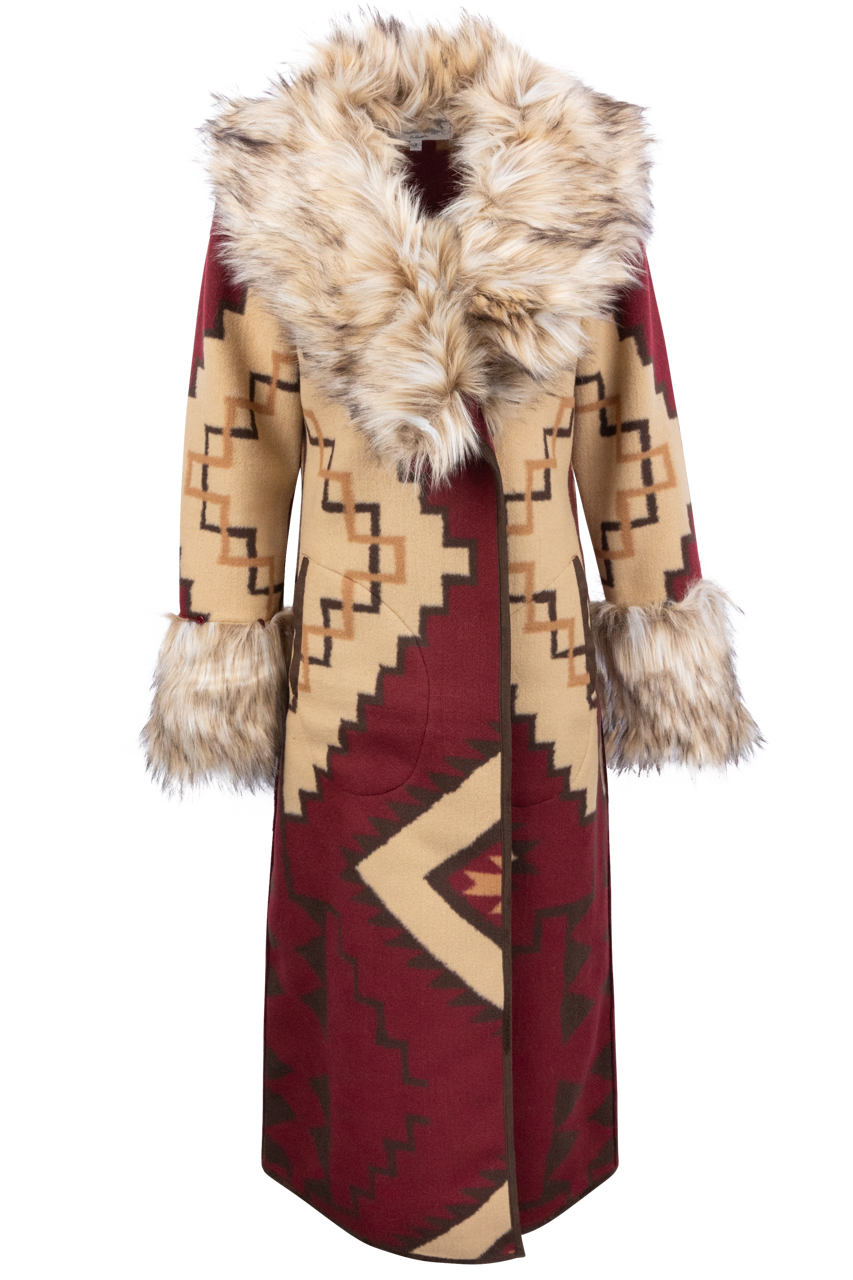 Faux online Fur Coat, Tasha Polizzi, Blanket Coat with Matching Belt.