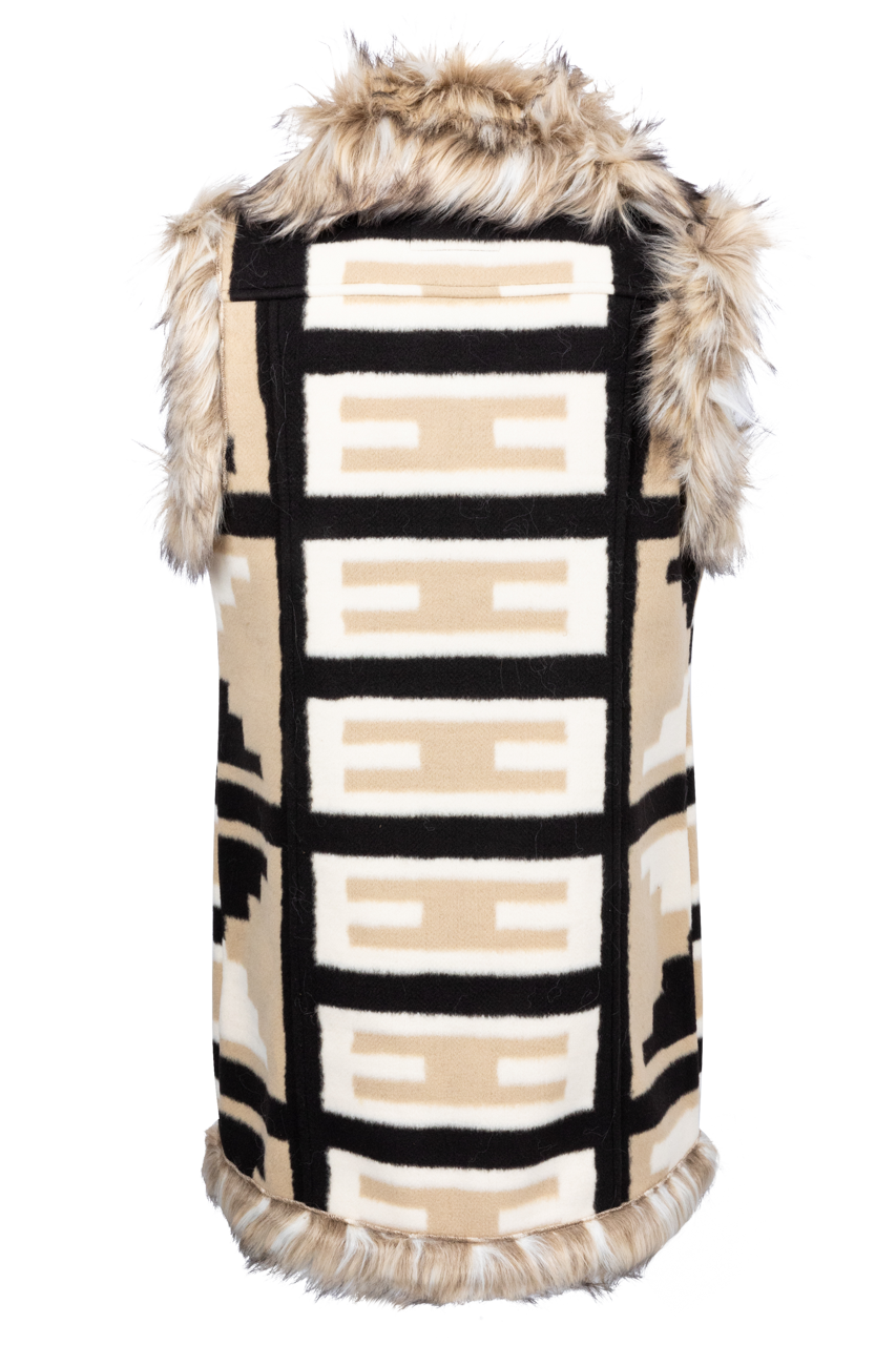 Tasha Polizzi Neutral Faux Fur Vest