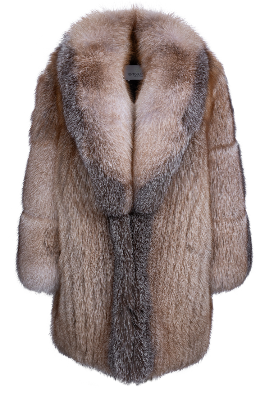 Pinto Ranch Western Multi-Colored Fox Fur Coat | Pinto Ranch
