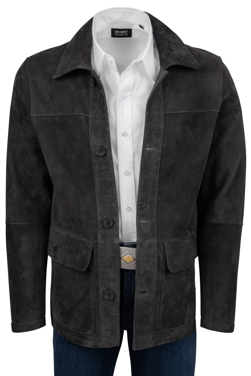 Pinto Ranch Charcoal Reversible Suede Jacket
