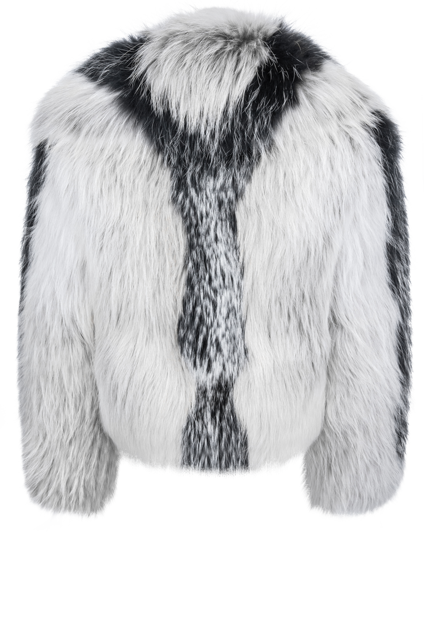 Pinto Ranch Black and White Fox Fur Jacket