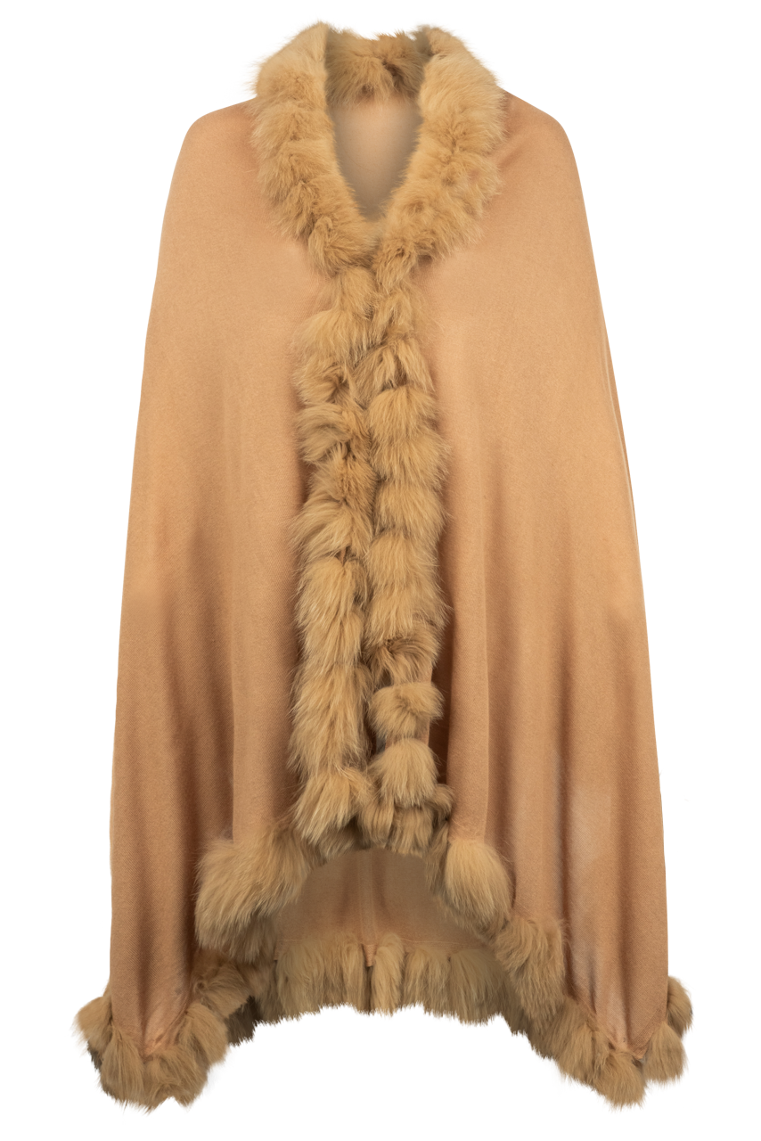 Dolce Cabo Cashmere & Fur Cape
