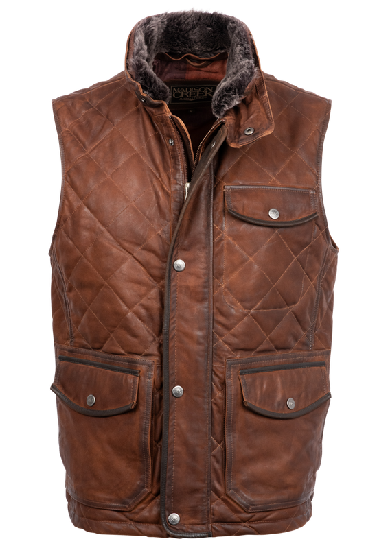Madison Creek Bourbon Vail Waxed Suede Vest