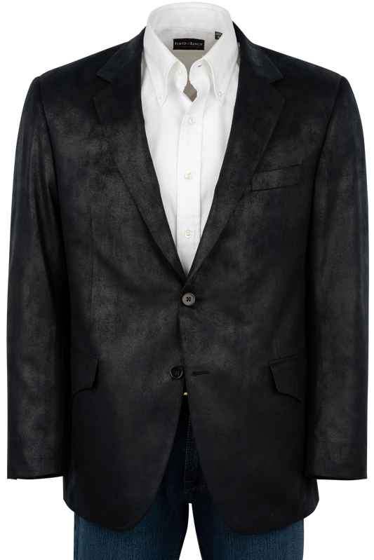 Pinto Ranch Black Leather Micro Fiber Sport Coat