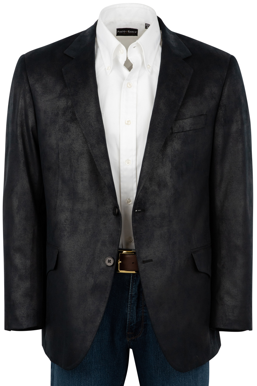 Pinto Ranch Black Leather Micro Fiber Sport Coat