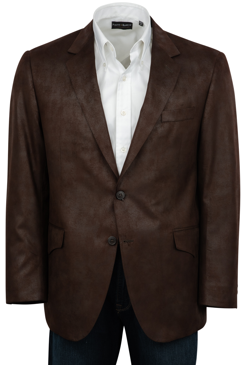 Pinto Ranch Dark Brown Leather Micro Fiber Western Sport Coat | Pinto Ranch 42 / REG Pinto Ranch Dark Brown Leather Micro Fiber Western Sport Coat | Pinto Ranch 42 / REG