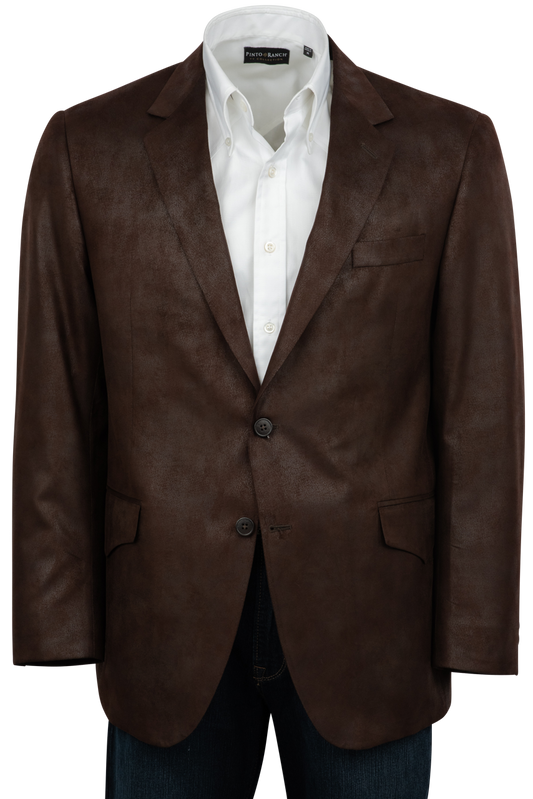 Pinto Ranch Dark Brown Leather Micro Fiber Sport Coat