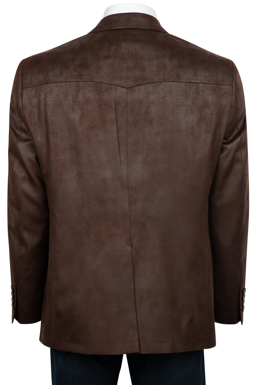 Pinto Ranch Dark Brown Leather Micro Fiber Sport Coat