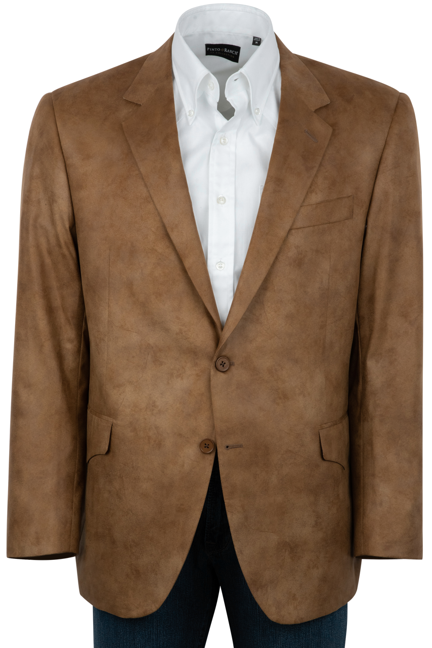 Pinto Ranch Tan Leather Micro Fiber Western Sport Coat | Pinto Ranch Pinto Ranch Tan Leather Micro Fiber Western Sport Coat | Pinto Ranch