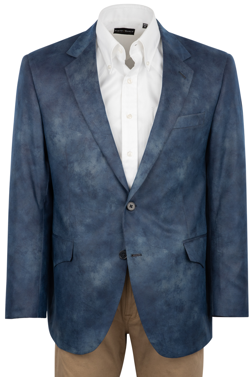 Pinto Ranch Blue Leather Micro Fiber Sport Coat