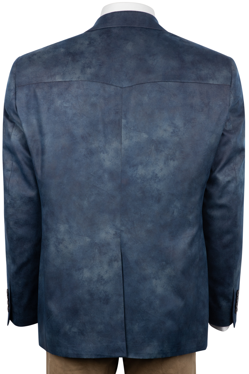 Pinto Ranch Blue Leather Micro Fiber Sport Coat